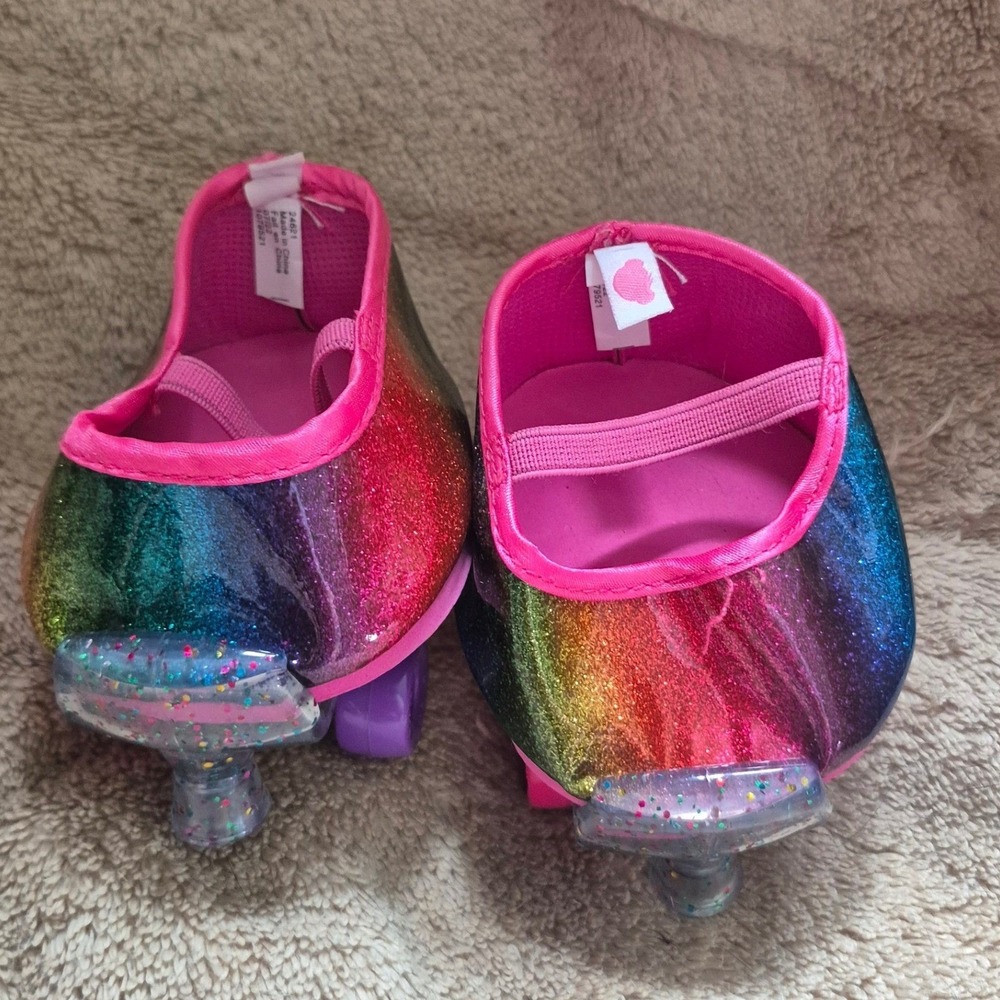 Build-A-Bear Workshop Rainbow Glitter Roller Skates Plush Doll Accessories